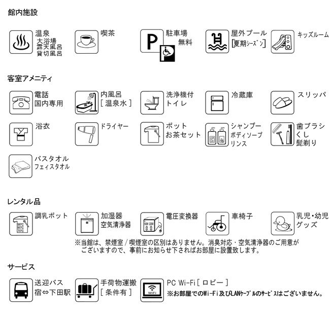 館内設備・備品のご案内